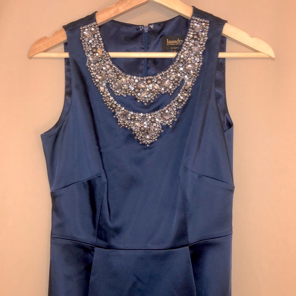 Navy laundry by Shelli Segal cocktail dress 2
